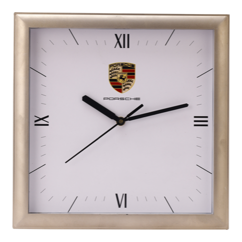 Porsche Wall Clock – Square Silver Frame